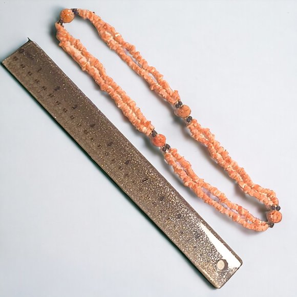 DISCO LEMONADE Vintage Natural Angel Skin Coral Beaded Necklace, Angelskin,Angel - Picture 7 of 16